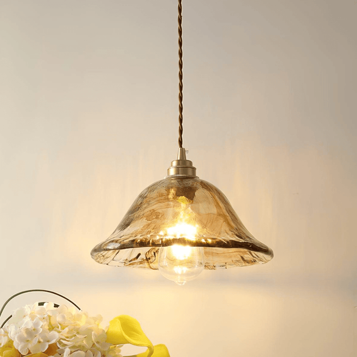 Vintage brązowa szklana lampa wisząca