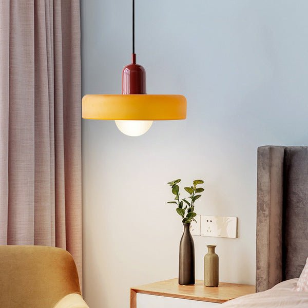 Lampa wisząca Bauhaus z kolorowego szkła