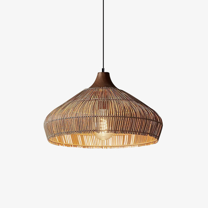 Lampa wisząca z rattanu