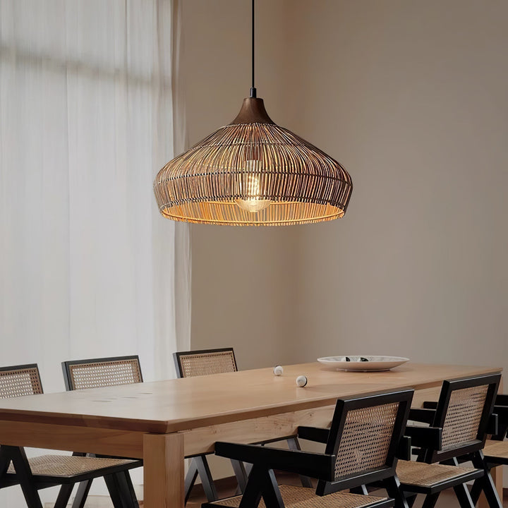 Lampa wisząca z rattanu
