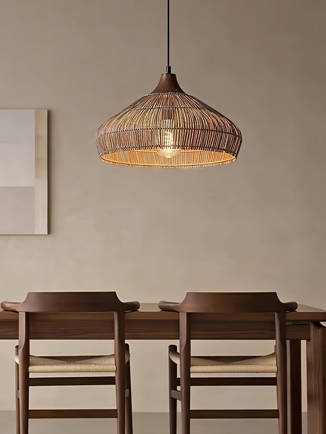Lampa wisząca z rattanu