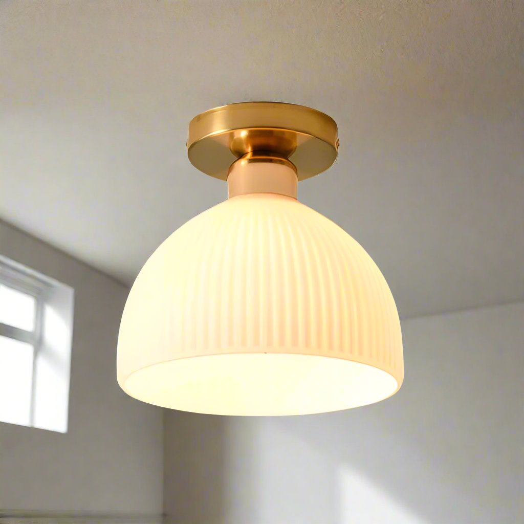 Nowoczesna Mleczna Biała Szklana Lampa sufitowa