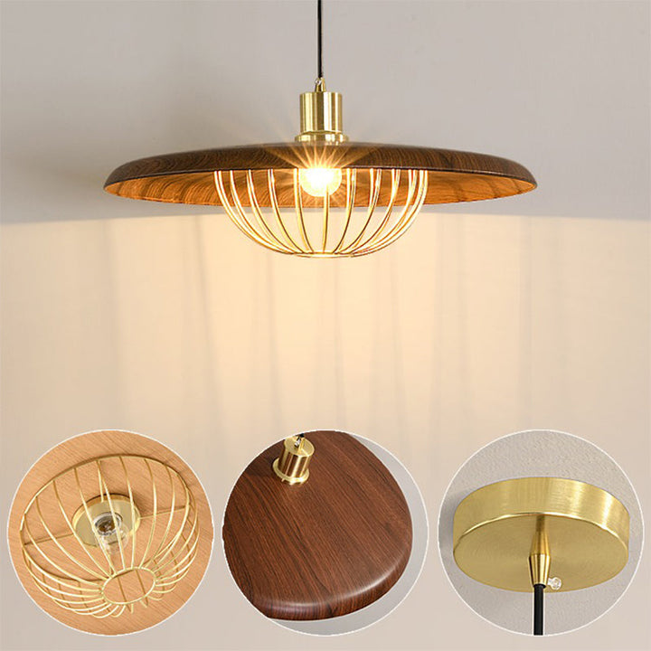 Lampy wiszące imitujące drewno