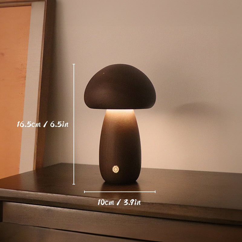 Ładowalna Drewniana Lampa Grzybowa