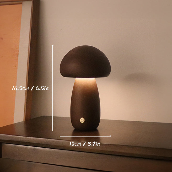 Ładowalna Drewniana Lampa Grzybowa