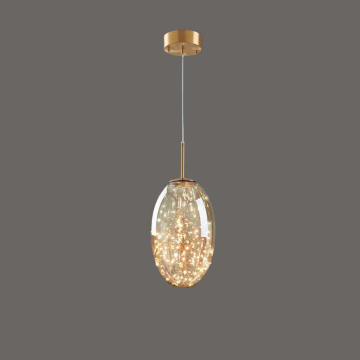 Nowoczesna Szara Szklana Lampa Wisząca z Gwiazdami