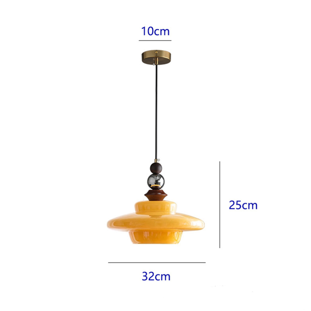 Lampa wisząca do jadalni w stylu średniowiecznym, szklana, beżowa