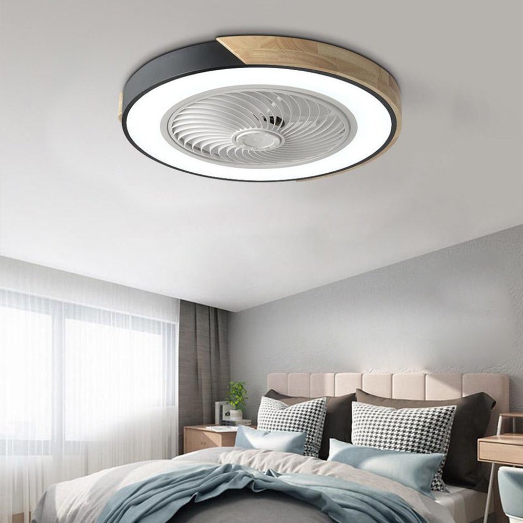 Stylowy wentylator sufitowy LED bez łopatek
