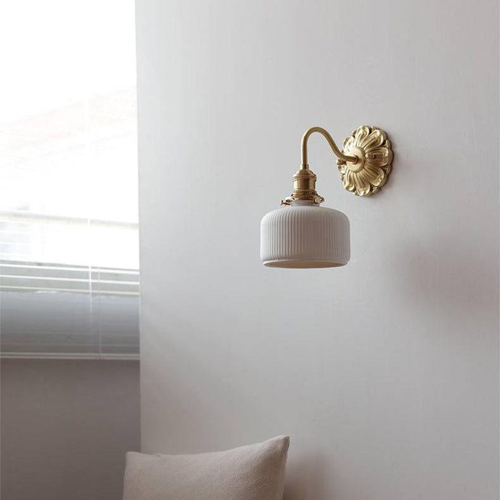 Mosiężna ceramiczna lampa ścienna