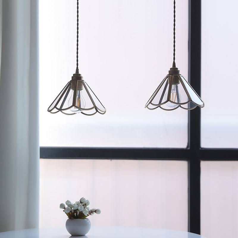 Mosiężna szklana lampa wisząca