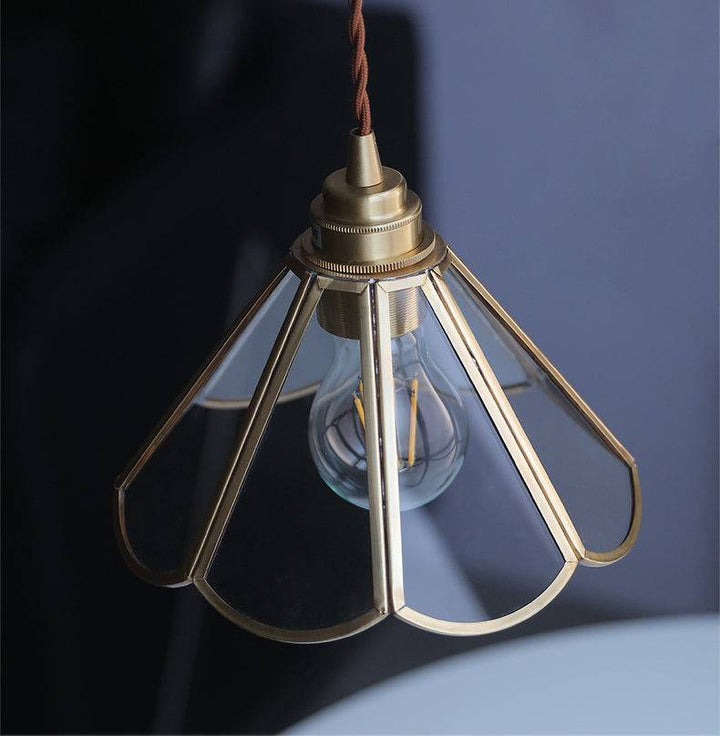 Mosiężna szklana lampa wisząca