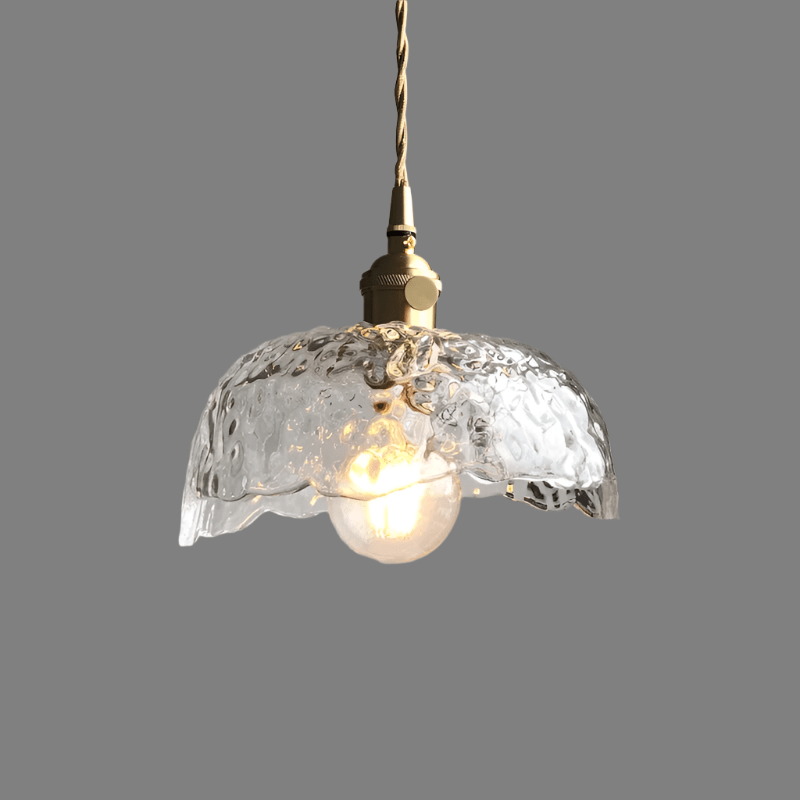 Nieregularna lampa wisząca z mosiężnego szkła