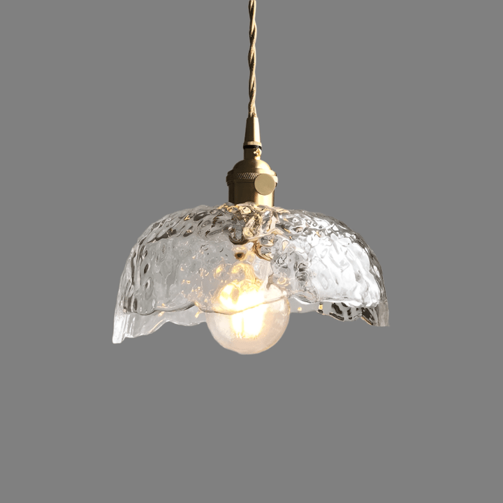 Nieregularna lampa wisząca z mosiężnego szkła