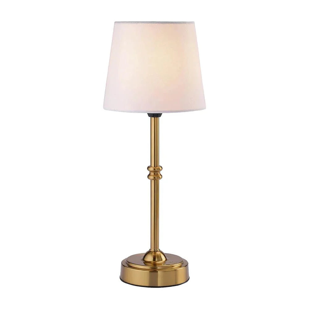 Lampka stołowa LED Retro z materiału, bezprzewodowa