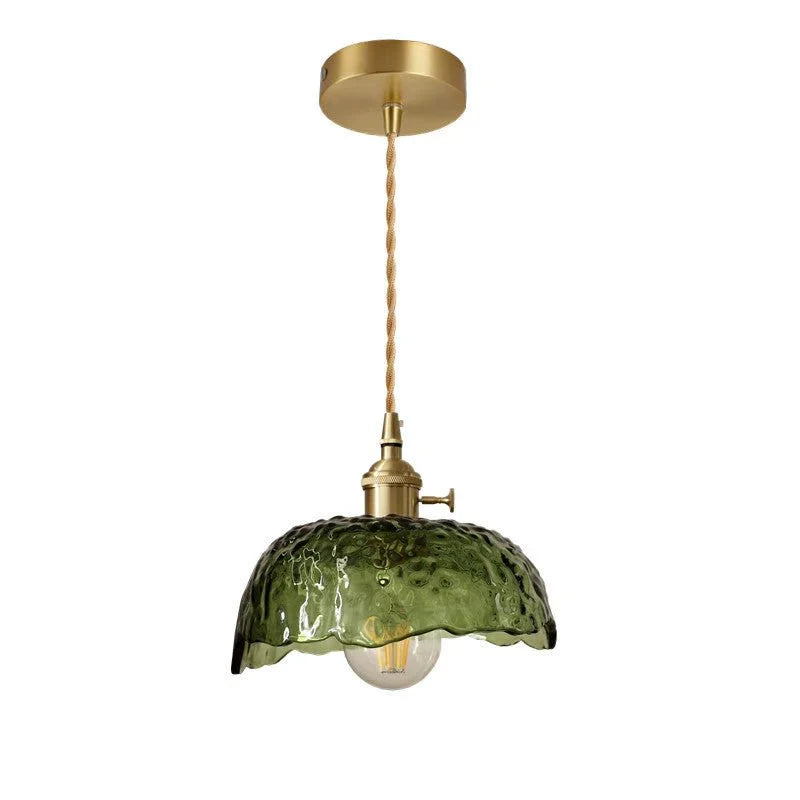 Nieregularna lampa wisząca z mosiężnego szkła