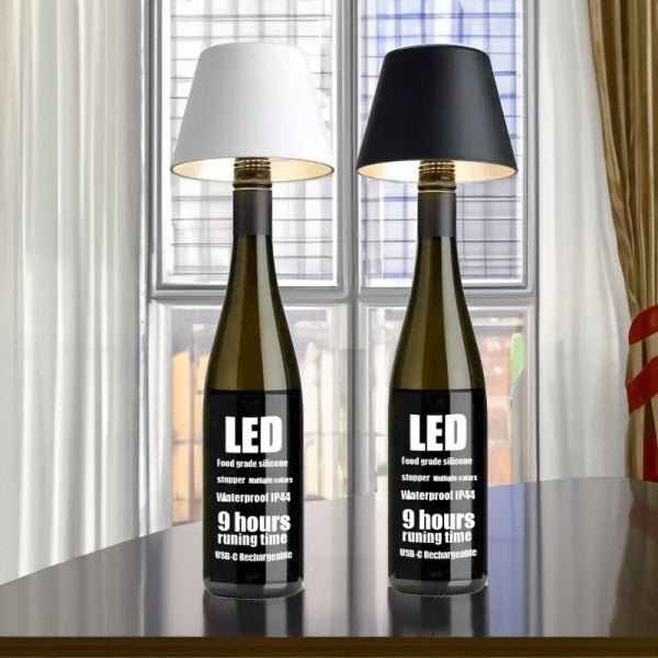 DIY ładowalna lampa stołowa w kształcie butelki wina