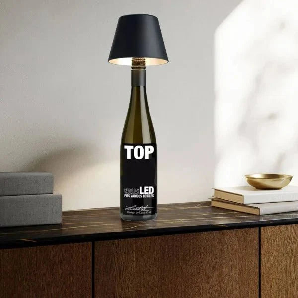 DIY ładowalna lampa stołowa w kształcie butelki wina