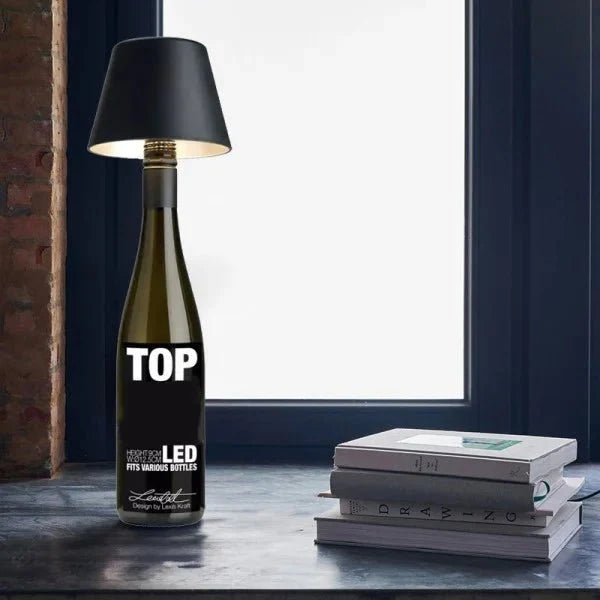 DIY ładowalna lampa stołowa w kształcie butelki wina