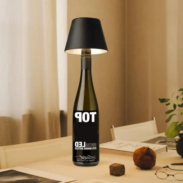 DIY ładowalna lampa stołowa w kształcie butelki wina