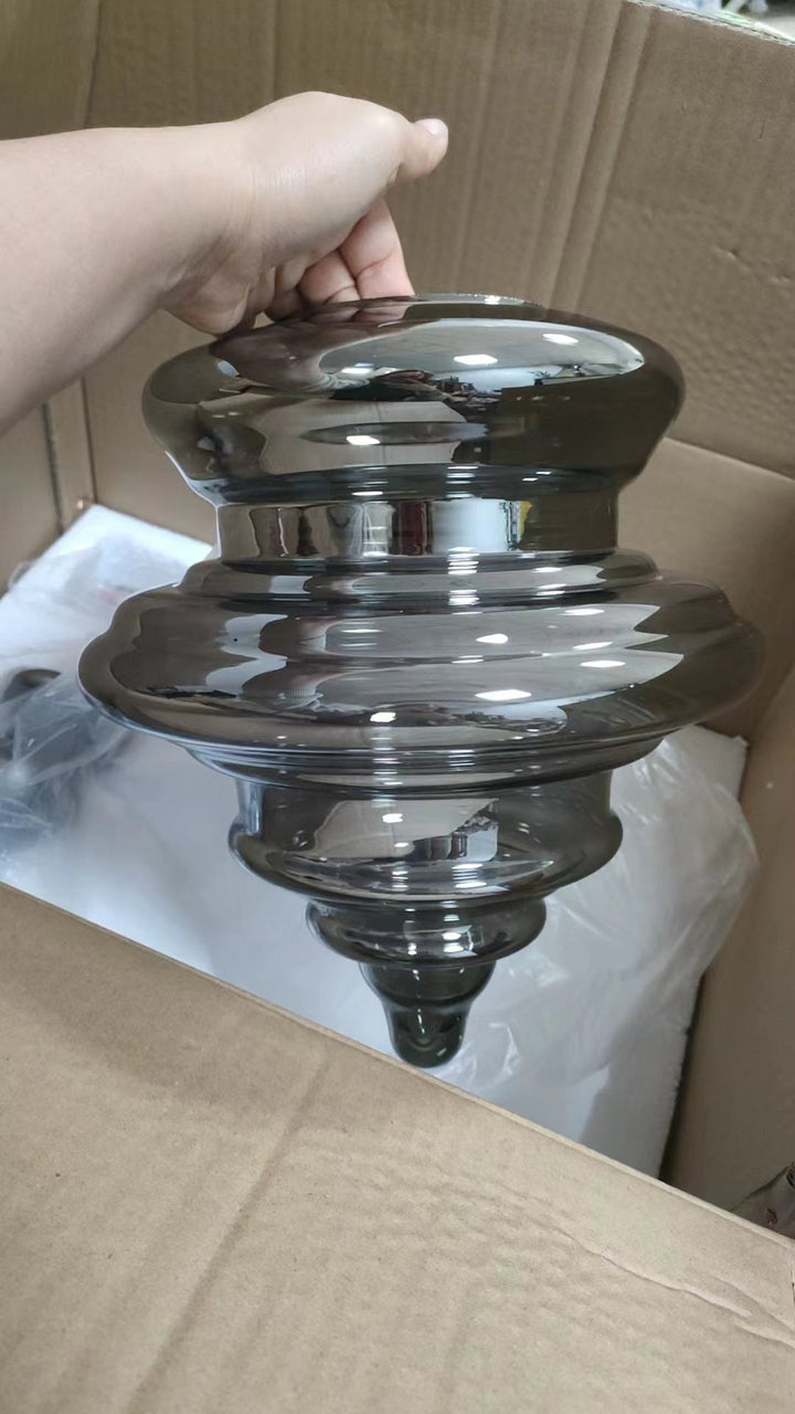 Nowoczesna Szara Szklana Lampa Wisząca z Gwiazdami