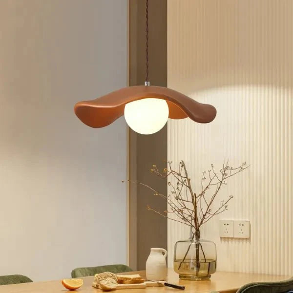 Kreatywna lampa wisząca Wabi Sabi do jadalni z liśćmi lotosu