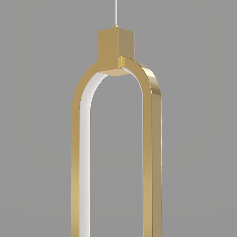Lampa Wisząca 2-Świecowa Okrągła Złota Mosiężna