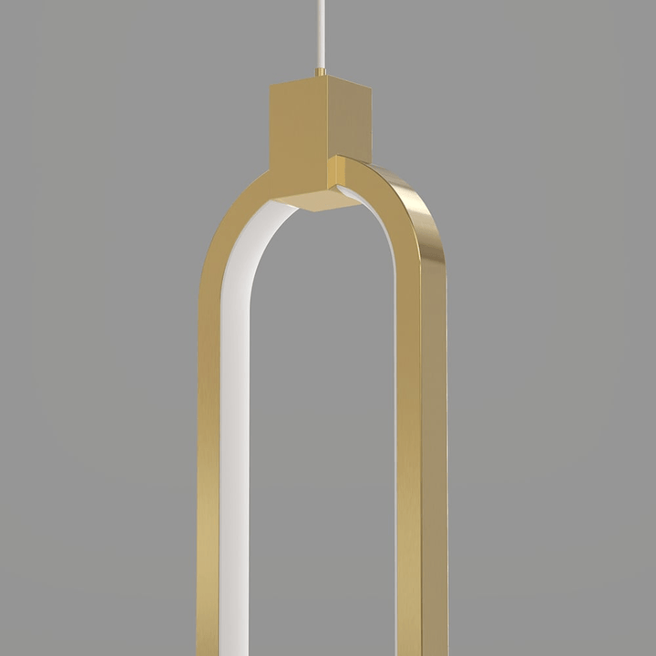 Lampa Wisząca 2-Świecowa Okrągła Złota Mosiężna