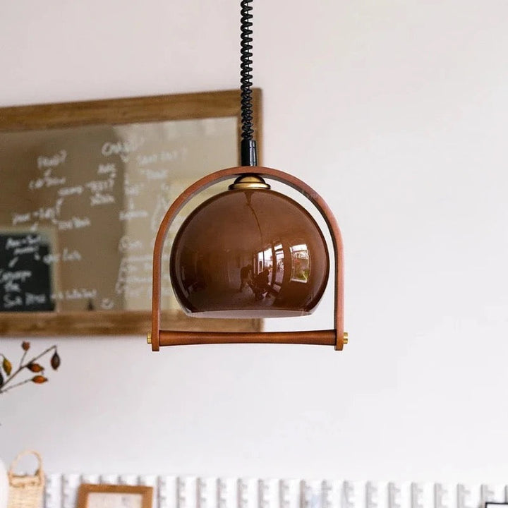 Vintage Bauhaus drewniane lampy wiszące