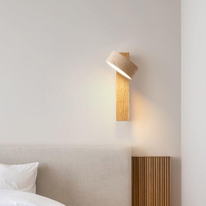 Lampa ścienna Wabi Sabi Travertyn Łamany biały