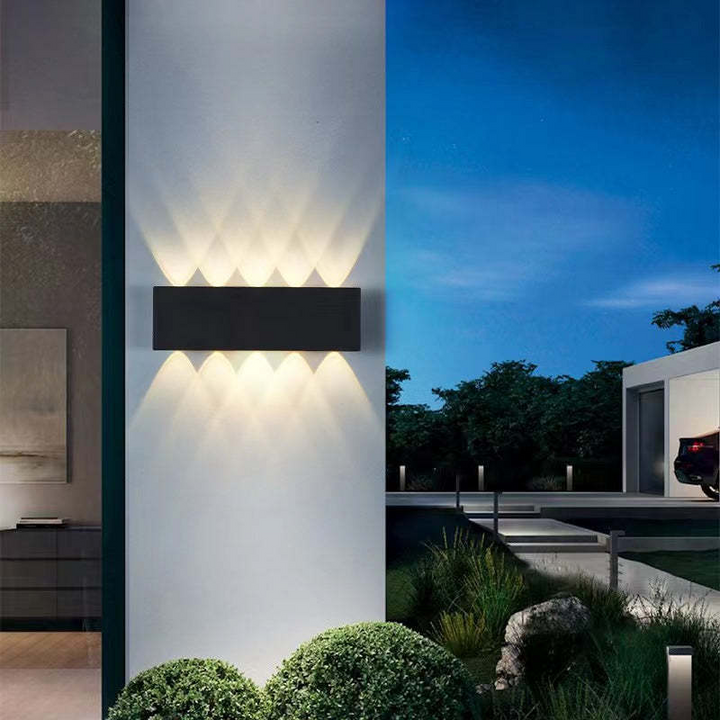 Zewnętrzna wodoodporna aluminiowa lampa LED na ścianę