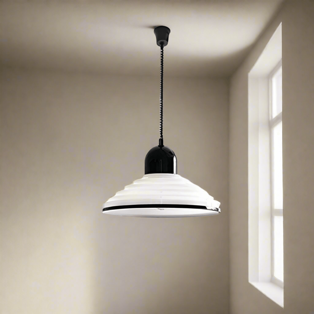 Francuska lampa wisząca z szklanym kloszem w kolorze kremowym