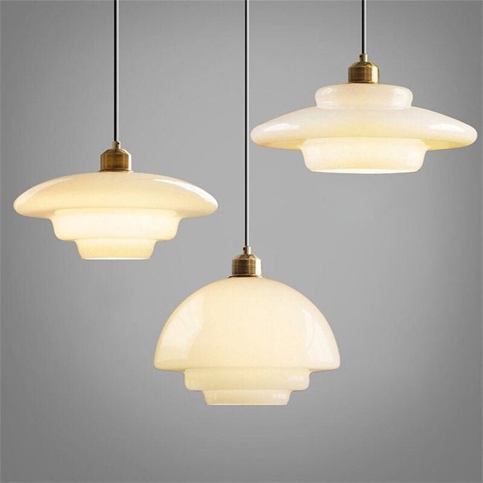 Biała Szklana Lampa Wisząca