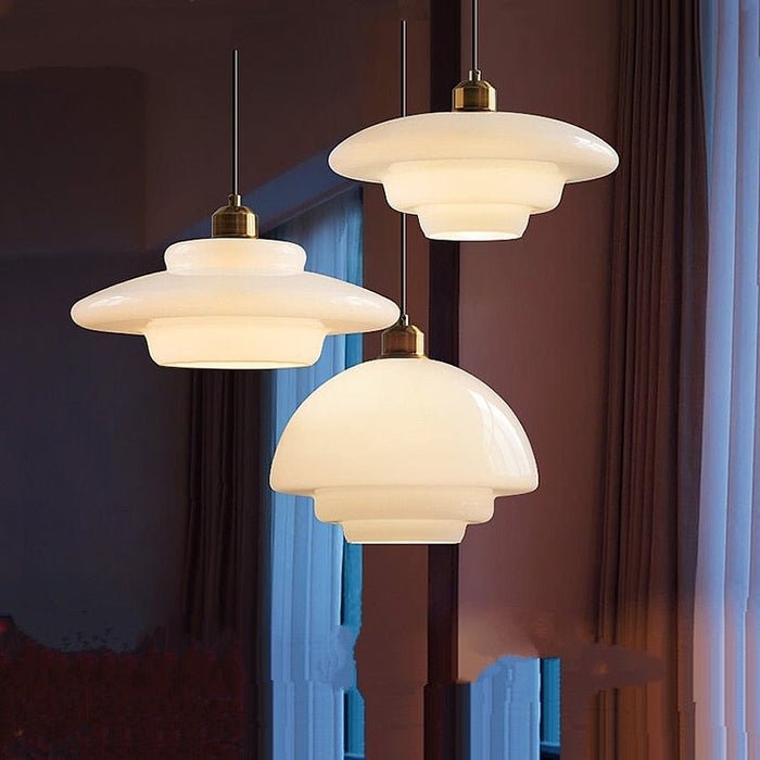 Biała Szklana Lampa Wisząca