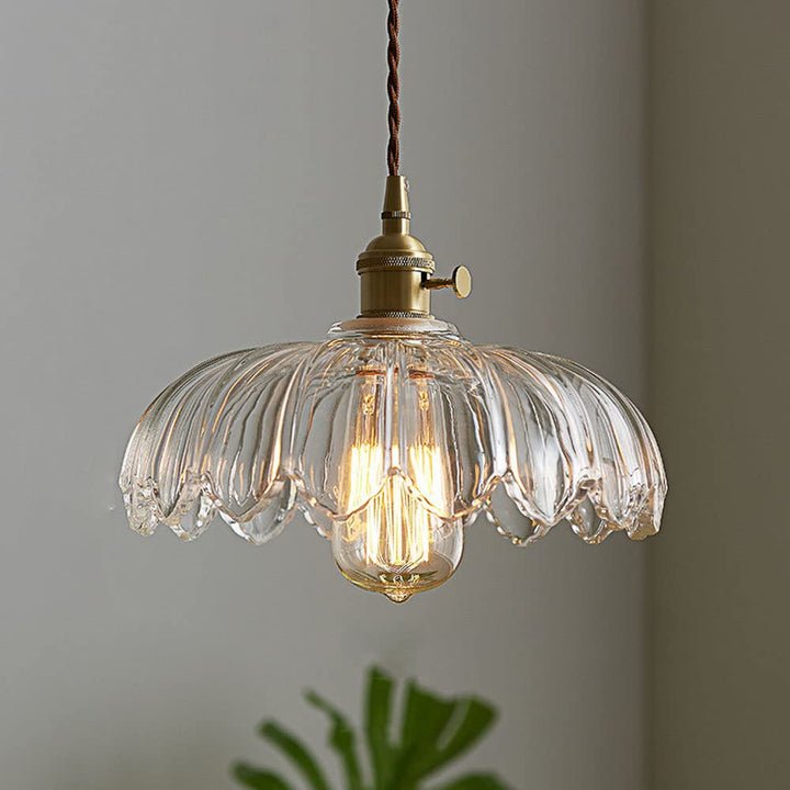 Vintage szklana lampa wisząca