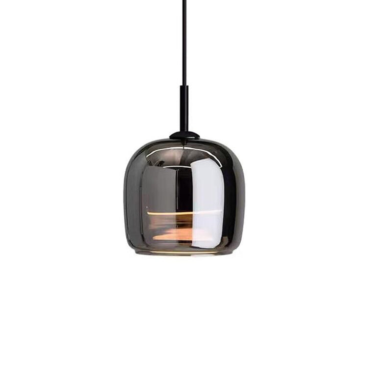 Skandynawska czarna szklana lampa wisząca