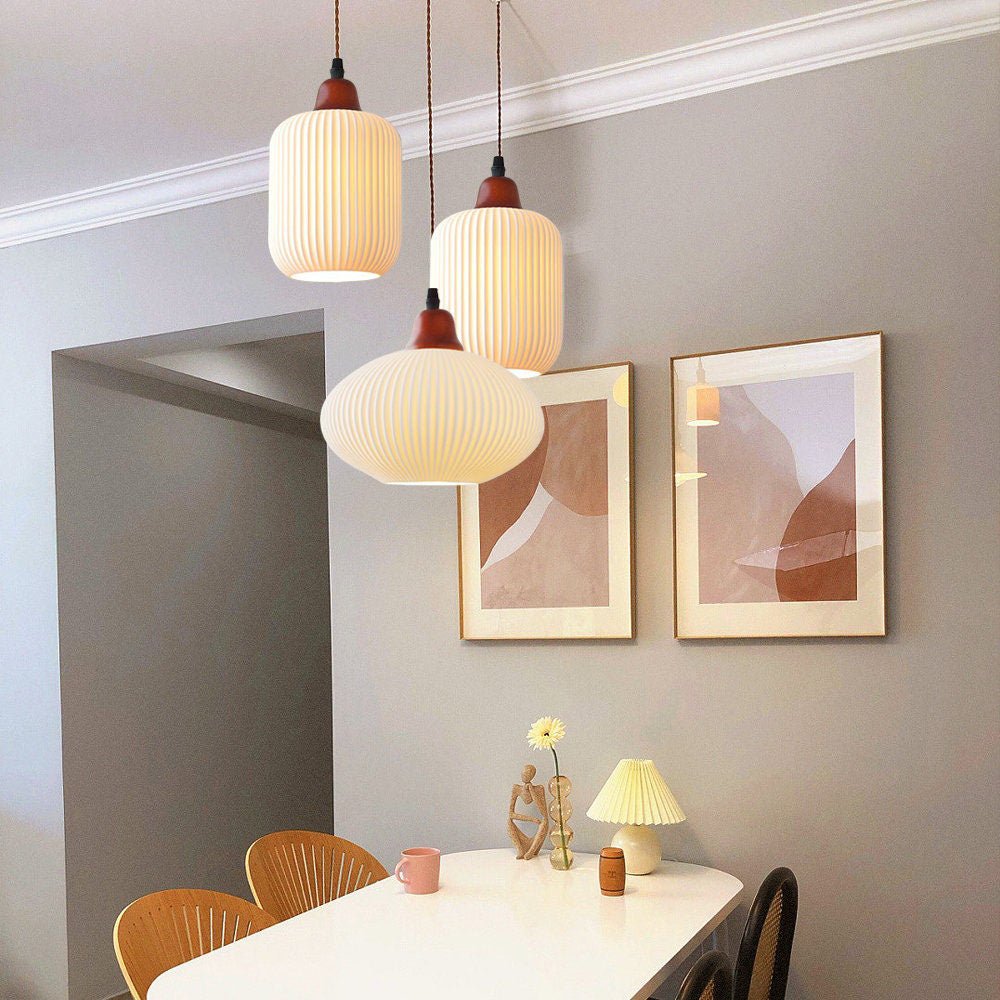 Lampa wisząca ceramiczna biała