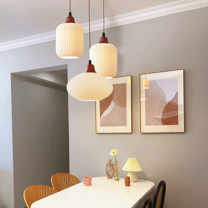 Lampa wisząca ceramiczna biała