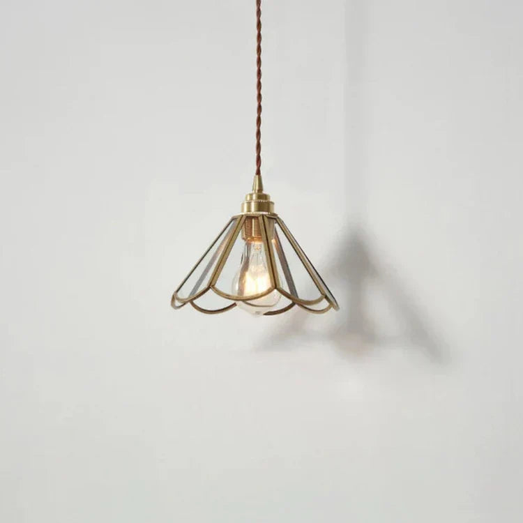 Mosiężna szklana lampa wisząca