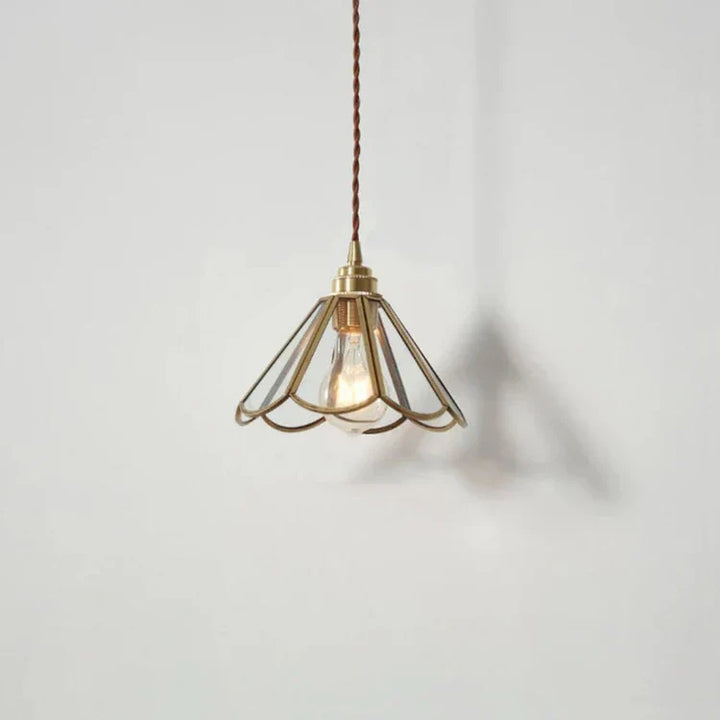 Mosiężna szklana lampa wisząca