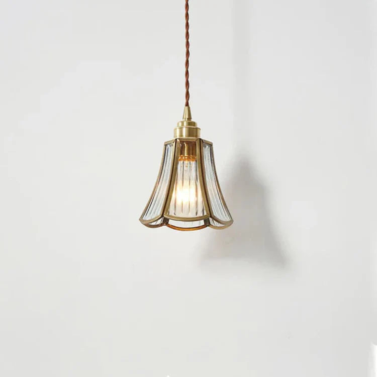 Mosiężna szklana lampa wisząca