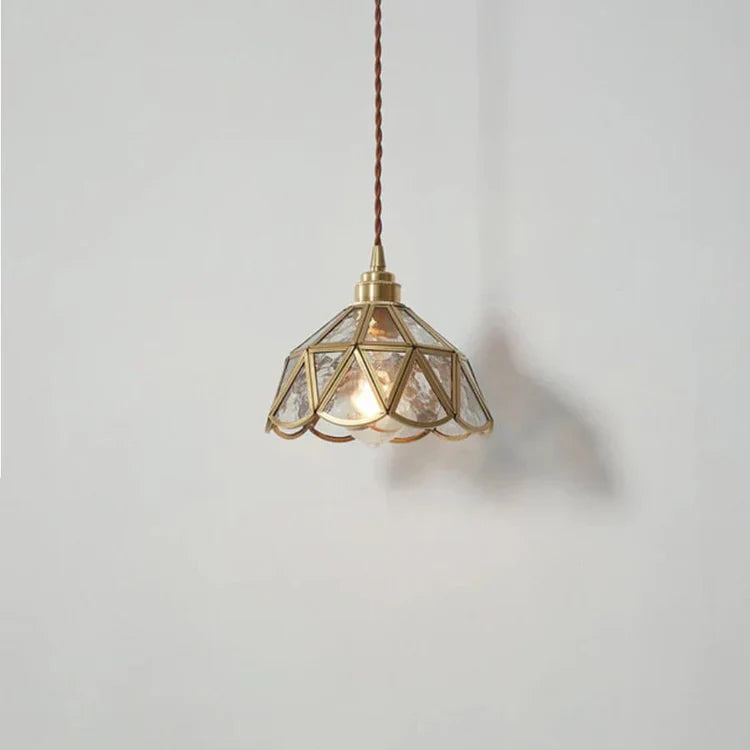 Mosiężna szklana lampa wisząca