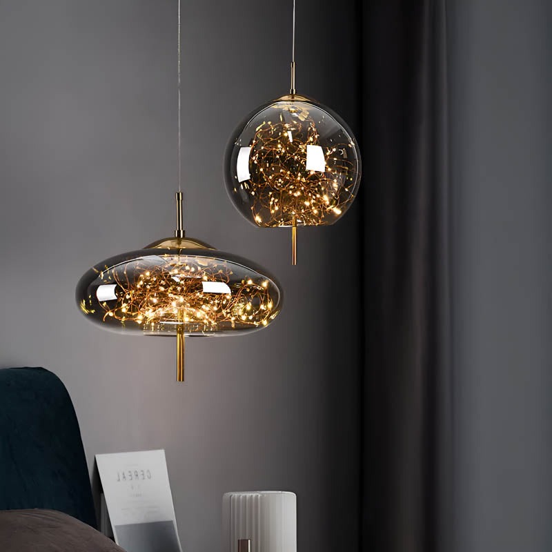 Essence | Wykwintna Lampa Wisząca z Ciemnego Szkła
