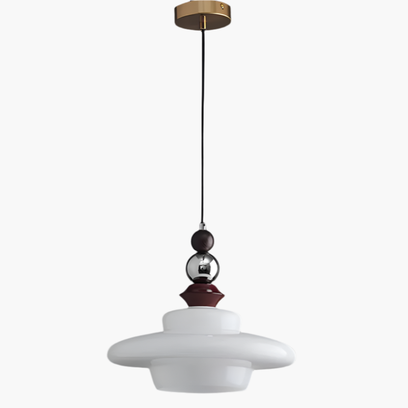 Lampa wisząca do jadalni w stylu średniowiecznym, szklana, beżowa