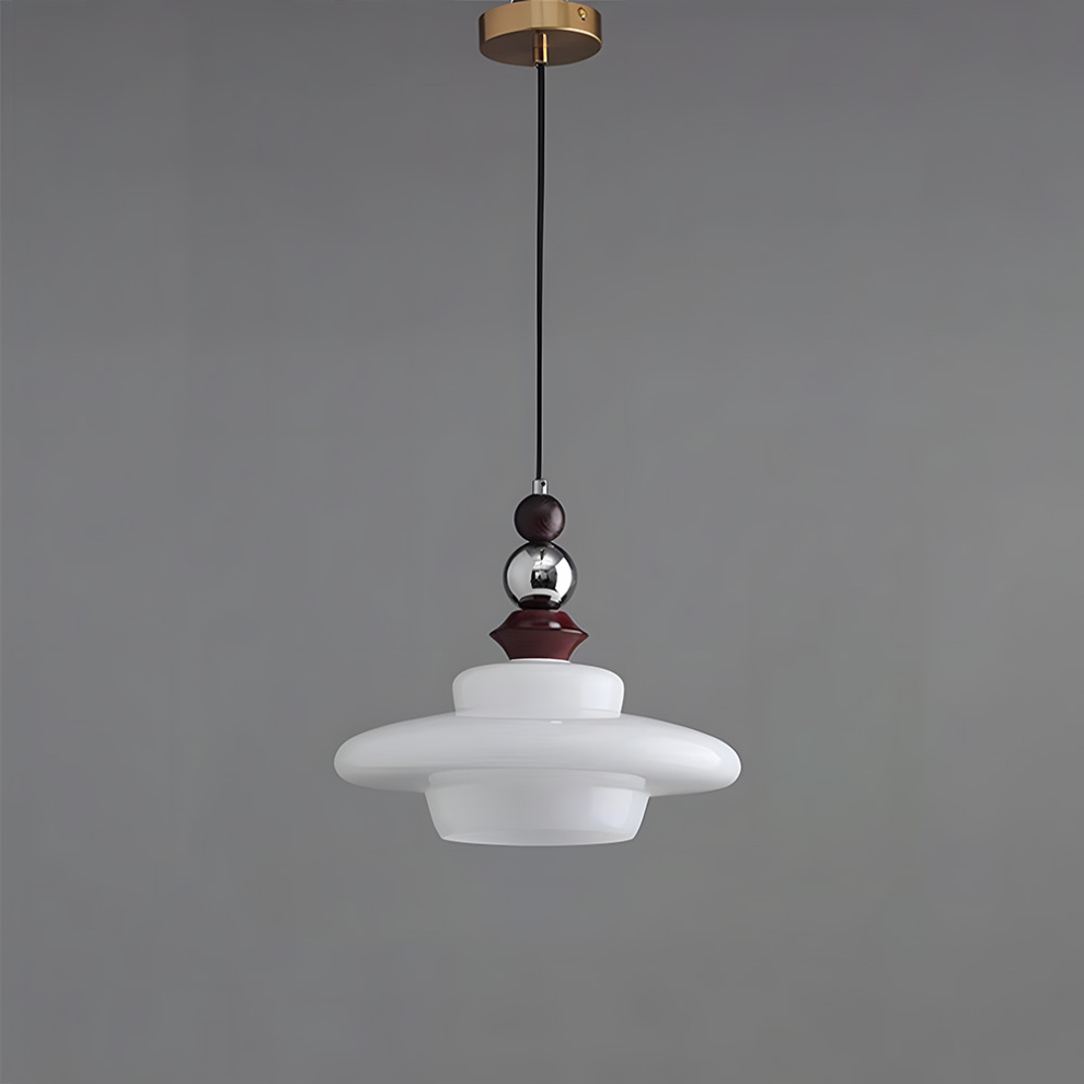 Lampa wisząca do jadalni w stylu średniowiecznym, szklana, beżowa