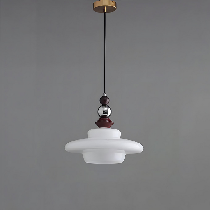Lampa wisząca do jadalni w stylu średniowiecznym, szklana, beżowa