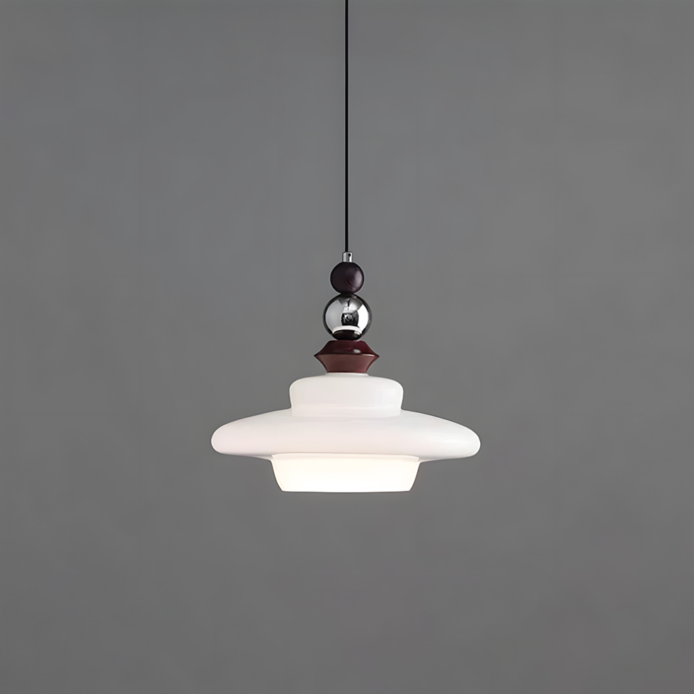 Lampa wisząca do jadalni w stylu średniowiecznym, szklana, beżowa