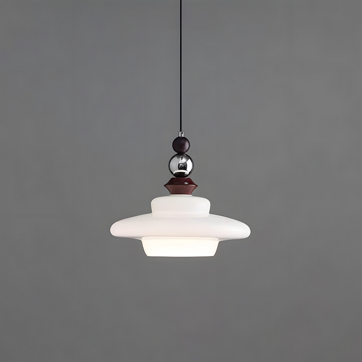 Lampa wisząca do jadalni w stylu średniowiecznym, szklana, beżowa