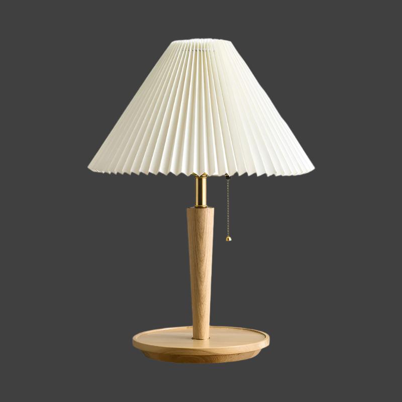 Vintage Złożona Drewniana Lampa Stołowa