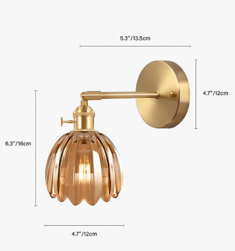 Retro kwiatowy klosz lampa ścienna tulipan