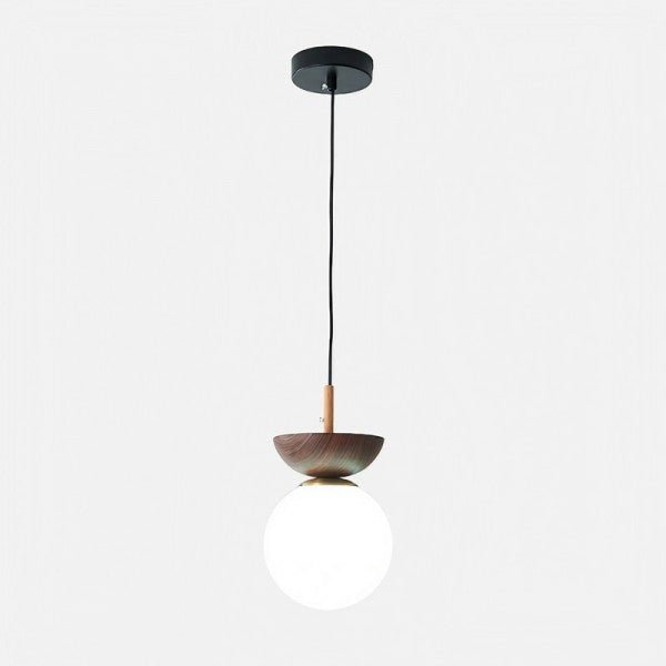 Skandynawska lampa wisząca z pół drewna
